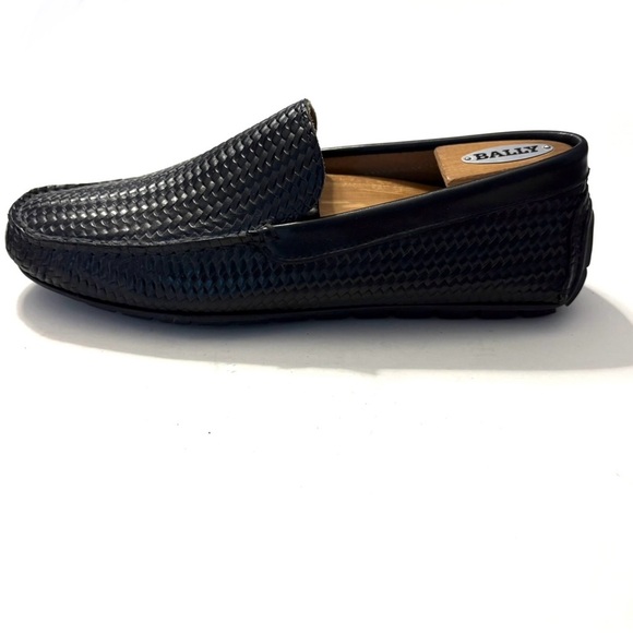ANDREA VIVIANI Black Woven Leather Loafers - Picture 2 of 6